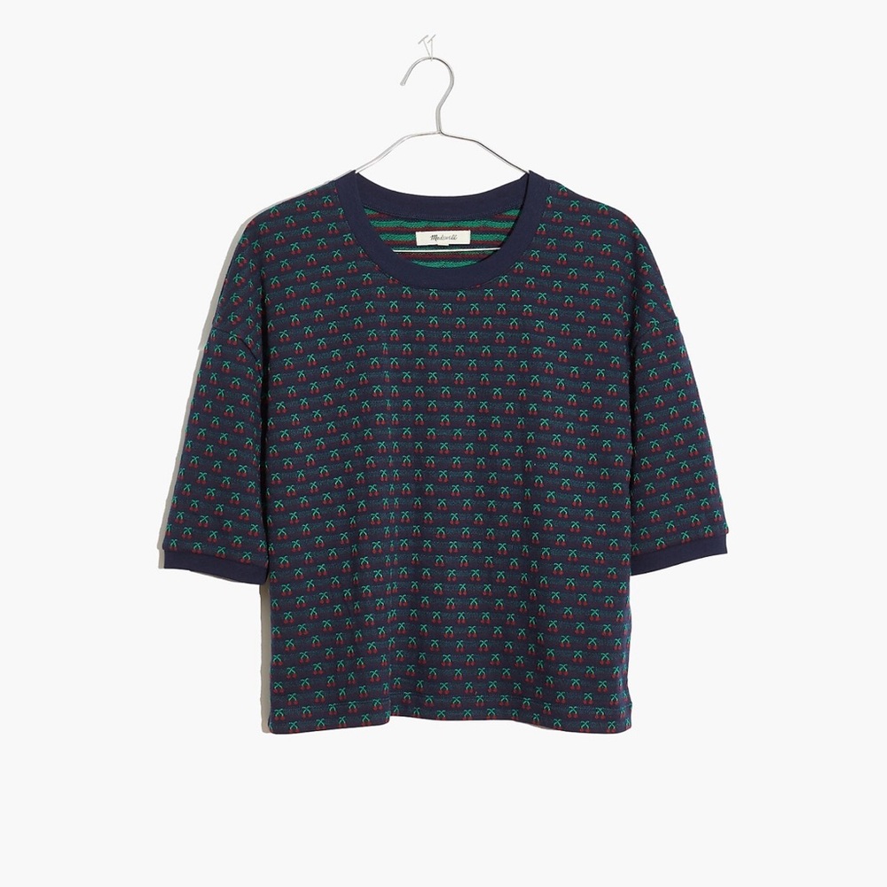 Madewell Cherry Jacquard Top size medium